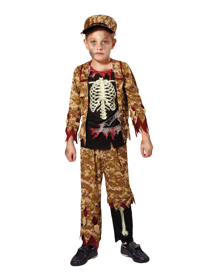 Child's Skeleton Boy Soldier Costume