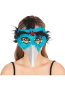 Turquoise Bird Feather Mask