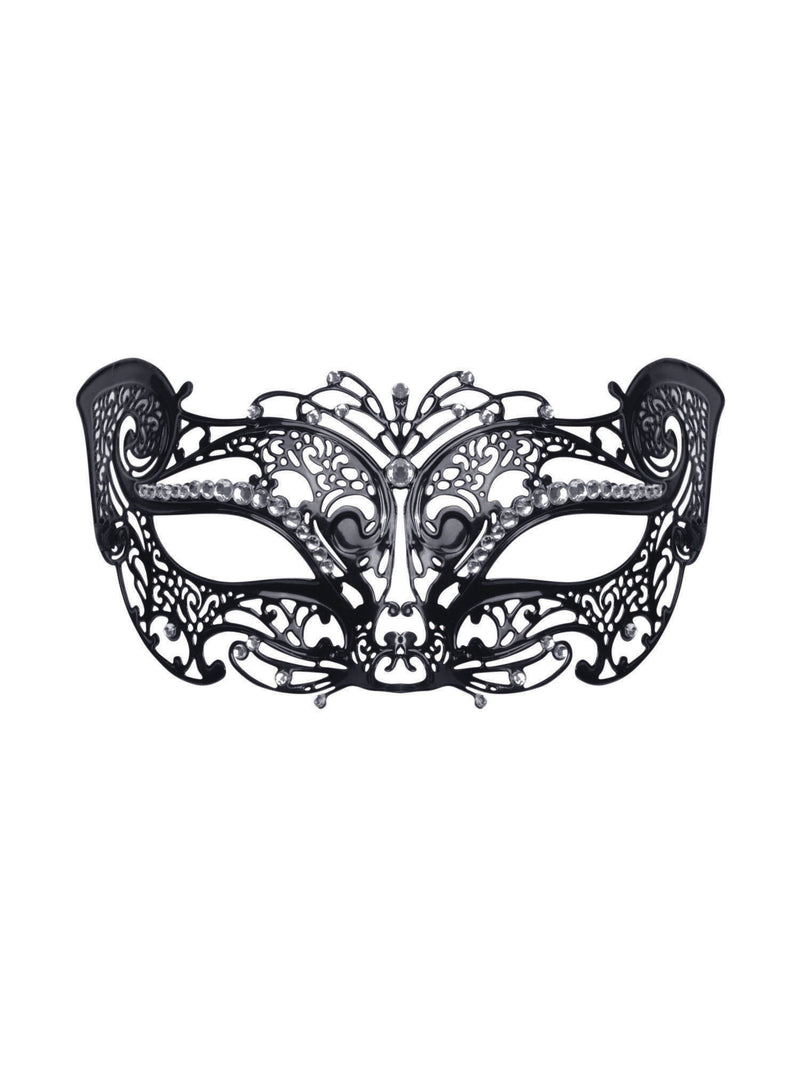 Metal Filigree Cat Mask with Stone