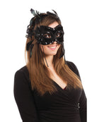 Black Velvet & Feathers Mask