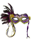 Purple Side Feather Mask