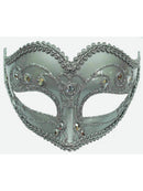 Silver Jewelled Party Mask