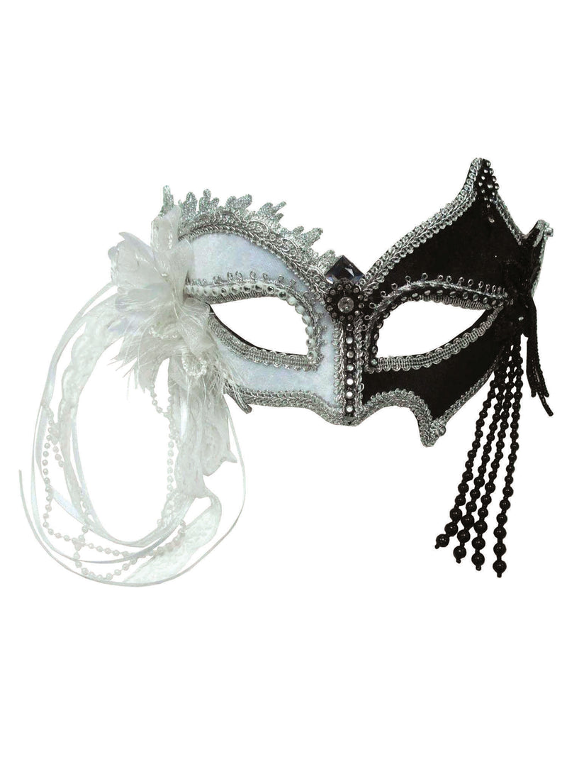 Black & White Mask With Tassels