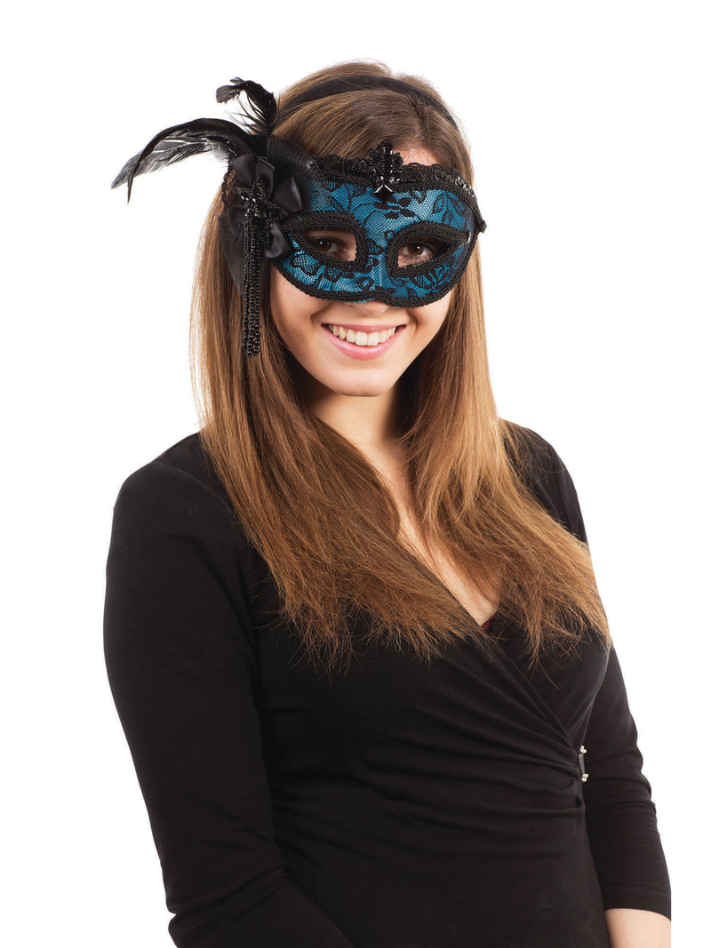 Blue Side Feather Mask