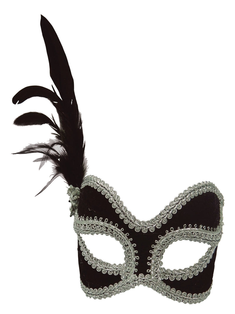 Black & Silver Velvet Mask