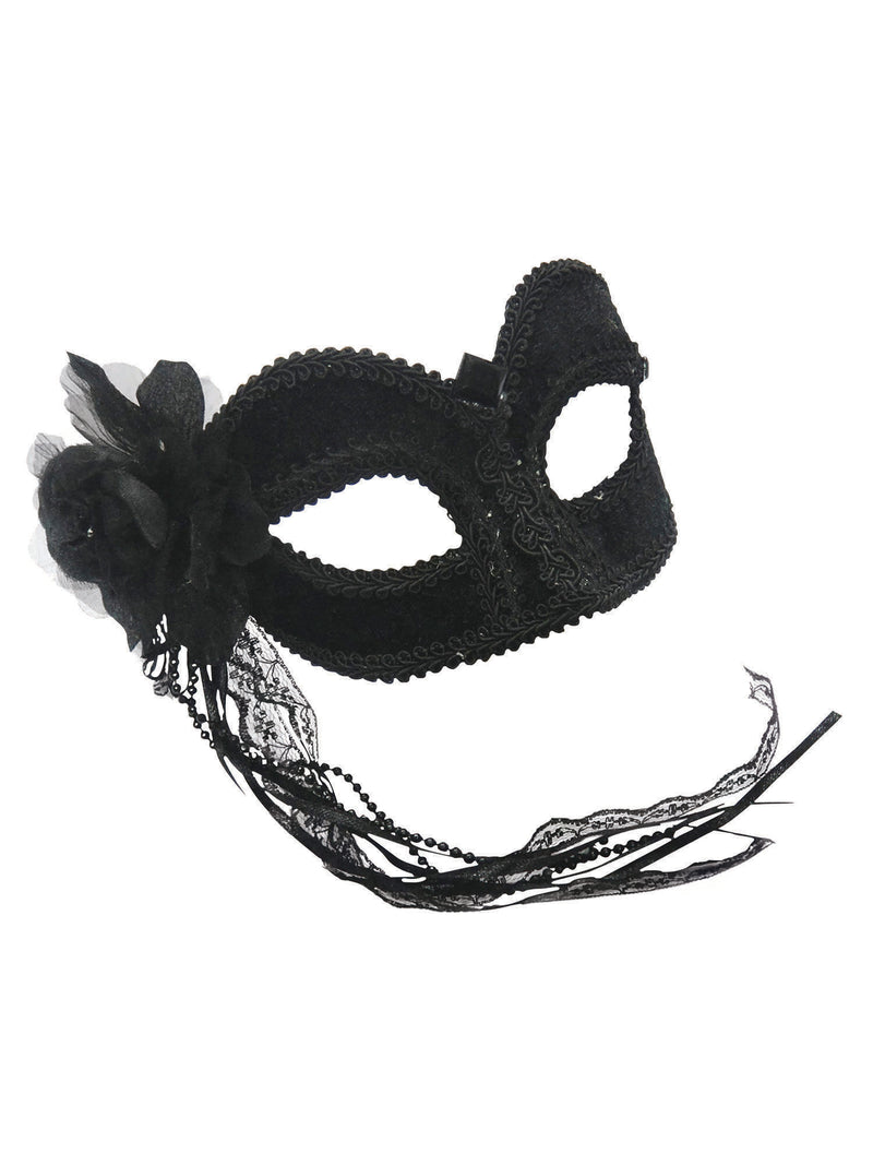 Black Velvet Flower Mask