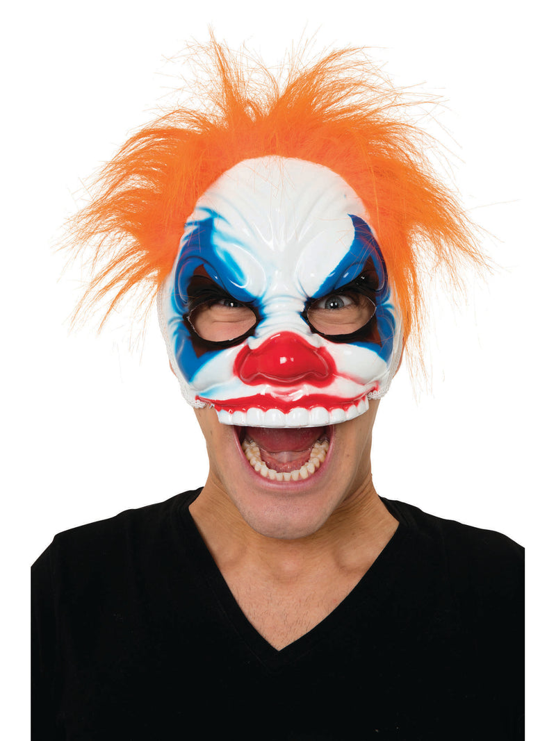 Clown Half Face Mask With Hair