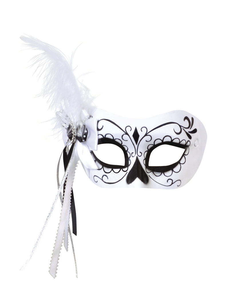 Calavera Side Feather Mask