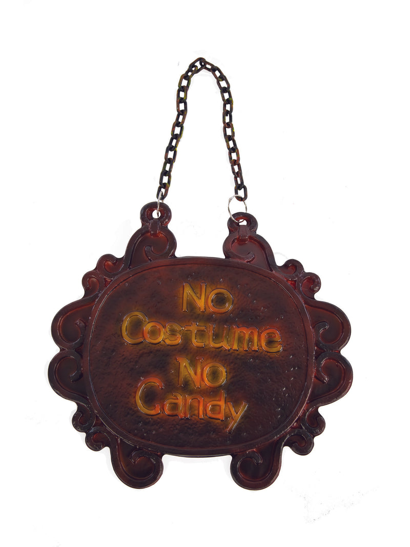 No Costume No Candy Sign Costume Accessory