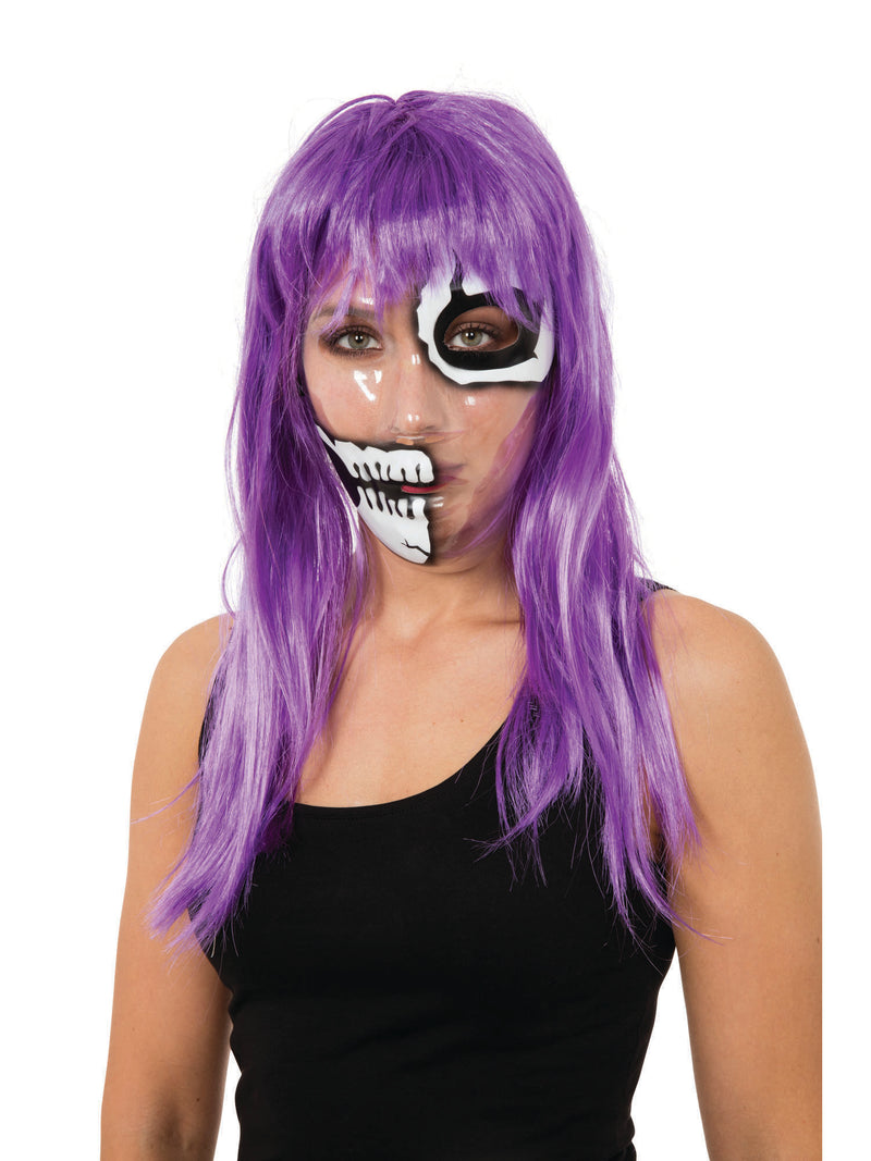 Transparent Skeleton Half Face Print Mask