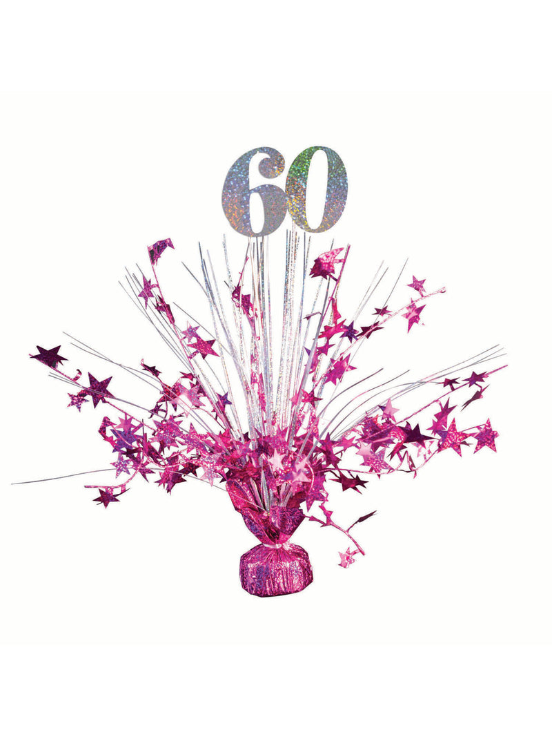 60th Centre Holograpic Balloon Weight