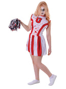 Adult Bloody Cheerleader Costume With Pom Pom