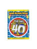 40th Birthday Jumbo Button Pin