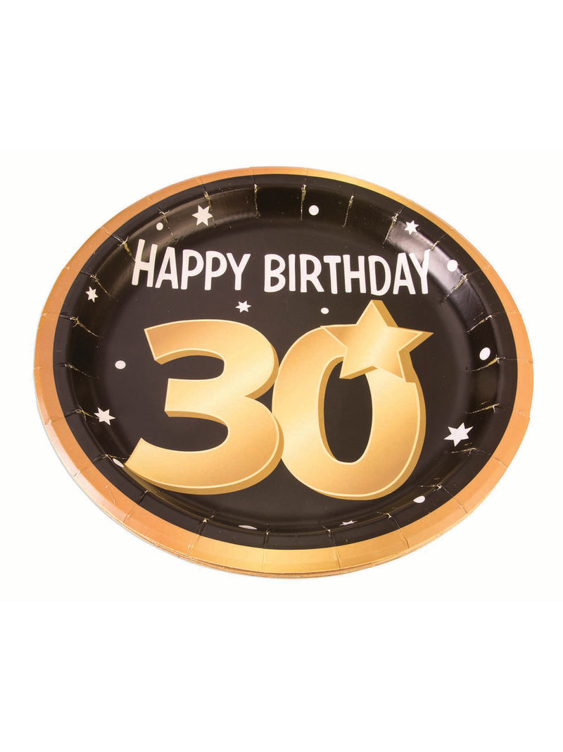 8 Pack 30th Birthday Paper Plates