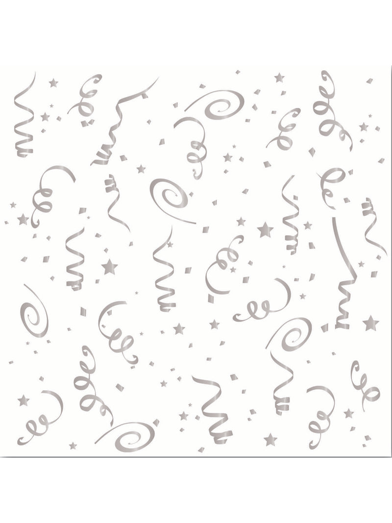 16 Pack Silver Confetti Napkins