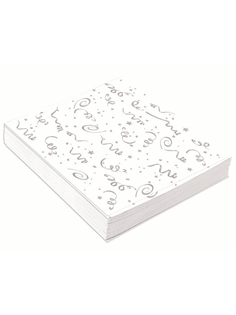 16 Pack Silver Confetti Napkins
